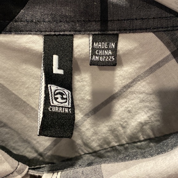 Men’s Ocean Current black, gray & white short sleeved button up shirt - Picture 3 of 8